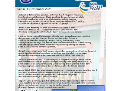 KEGIATAN CLASS MEETING PASCA PAS